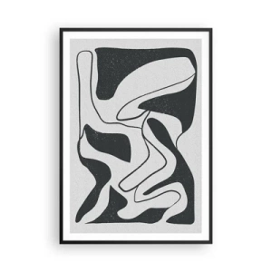 Póster en marco negro - Juego abstracto en un laberinto - 70x100 cm