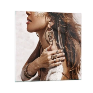 Cuadro sobre vidrio - Impresiones sobre Vidrio - Reina de la playa salvaje - 60x60 cm