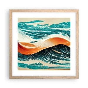 Póster en marco roble claro - El sueño de un surfista - 40x40 cm