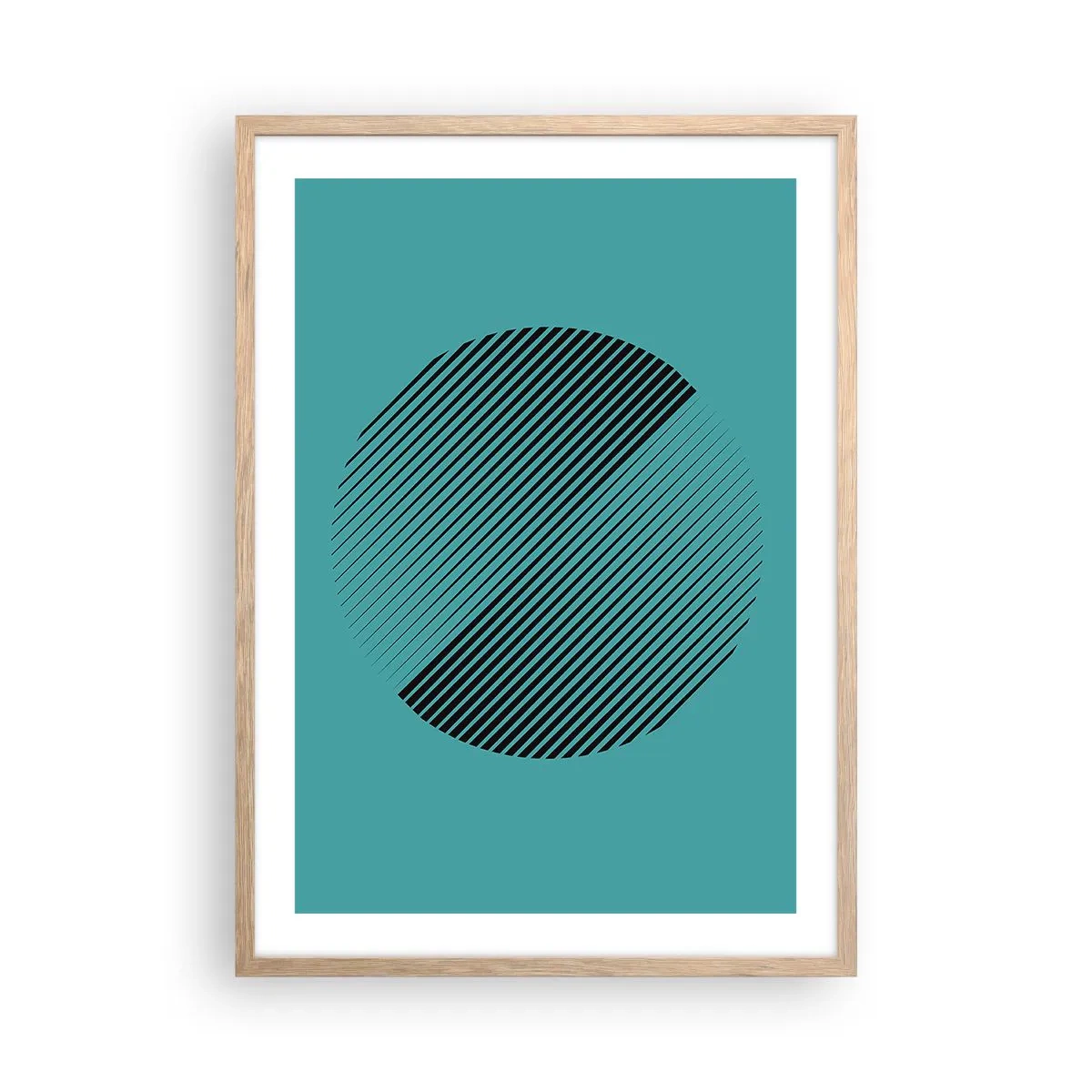 Póster en marco roble claro - El círculo: una variación geométrica - 50x70 cm