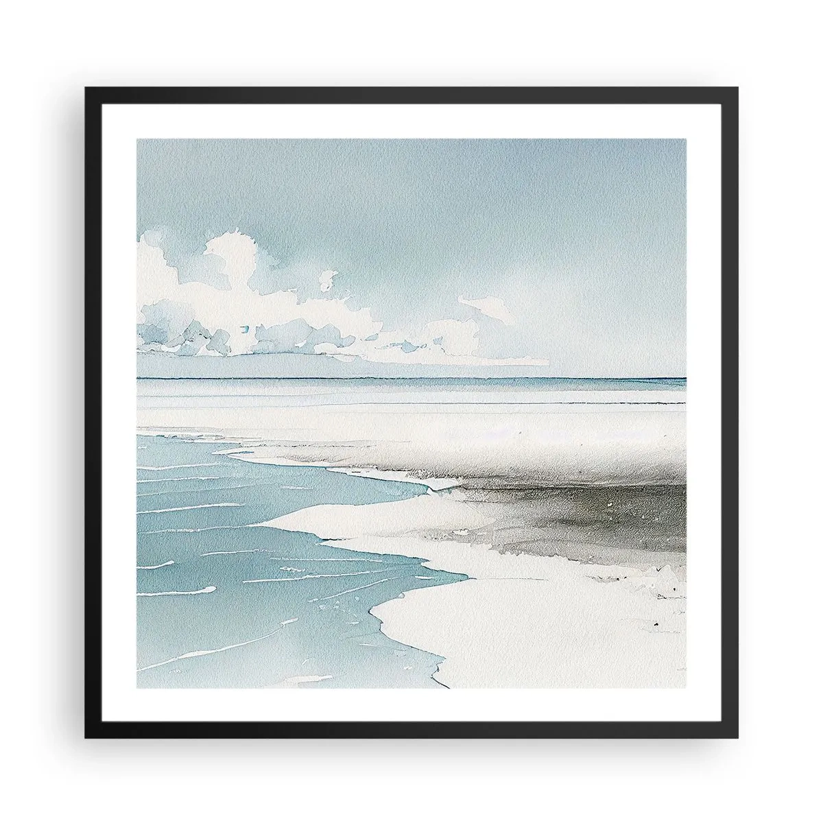 Póster en marco negro - Suave marea otoñal - 60x60 cm