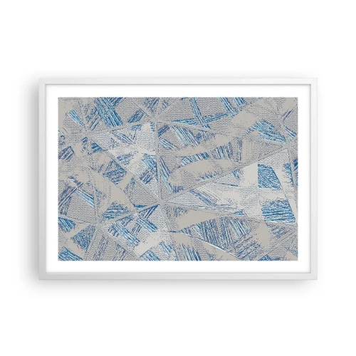 Póster en marco blanco - En un laberinto gris azulado - 70x50 cm