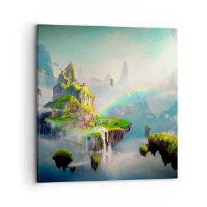 Cuadro sobre lienzo - Impresión de Imagen - El medio de la nada - islas flotantes - 70x70 cm
