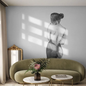 Fotomural Premium Canvas - La figura de una mujer capturada en sutil acuarela. - 100x70cm - Sin ella el mundo deja de tener sentido - Decoración de pared moderna para salón y dormitorio ARTTOR