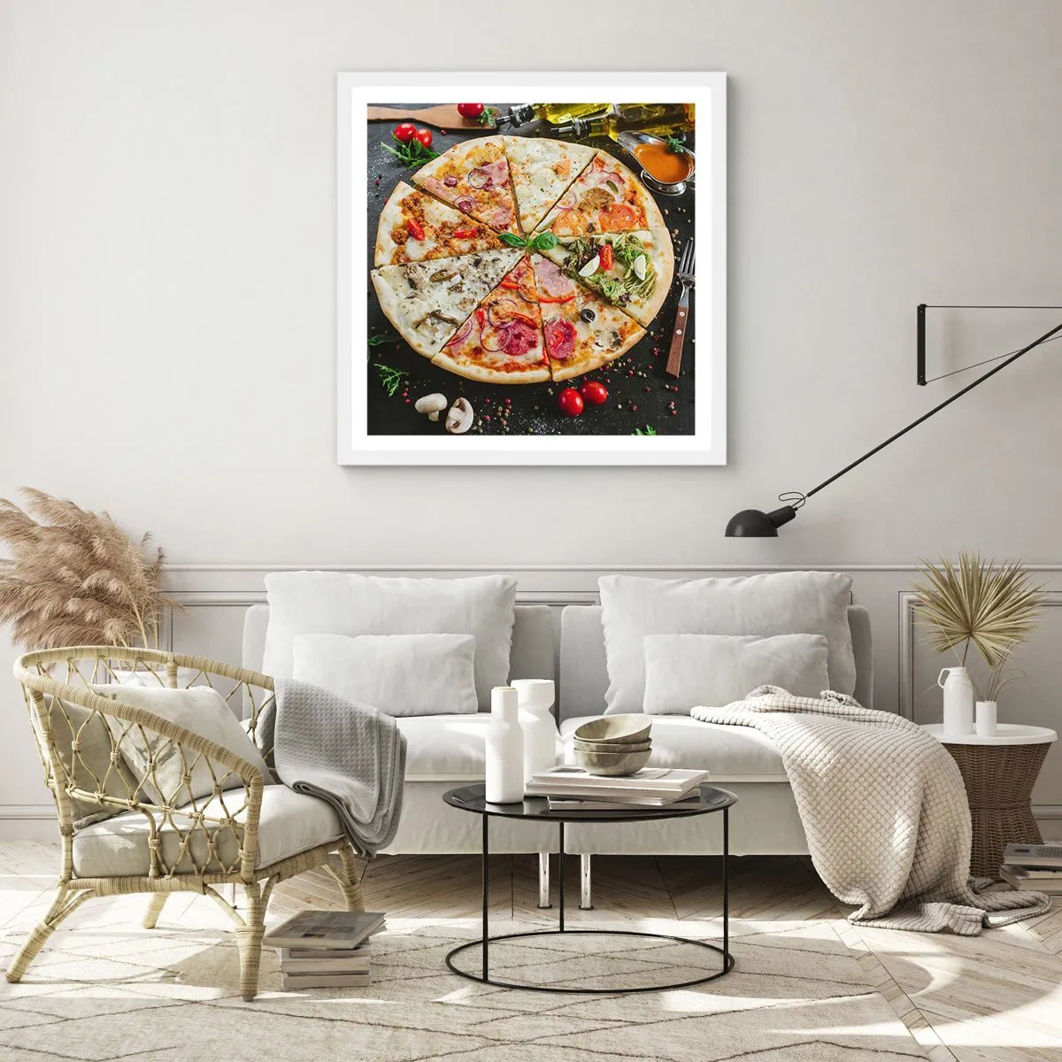 Póster en marco blanco - Una gama de gustos - 60x60 cm