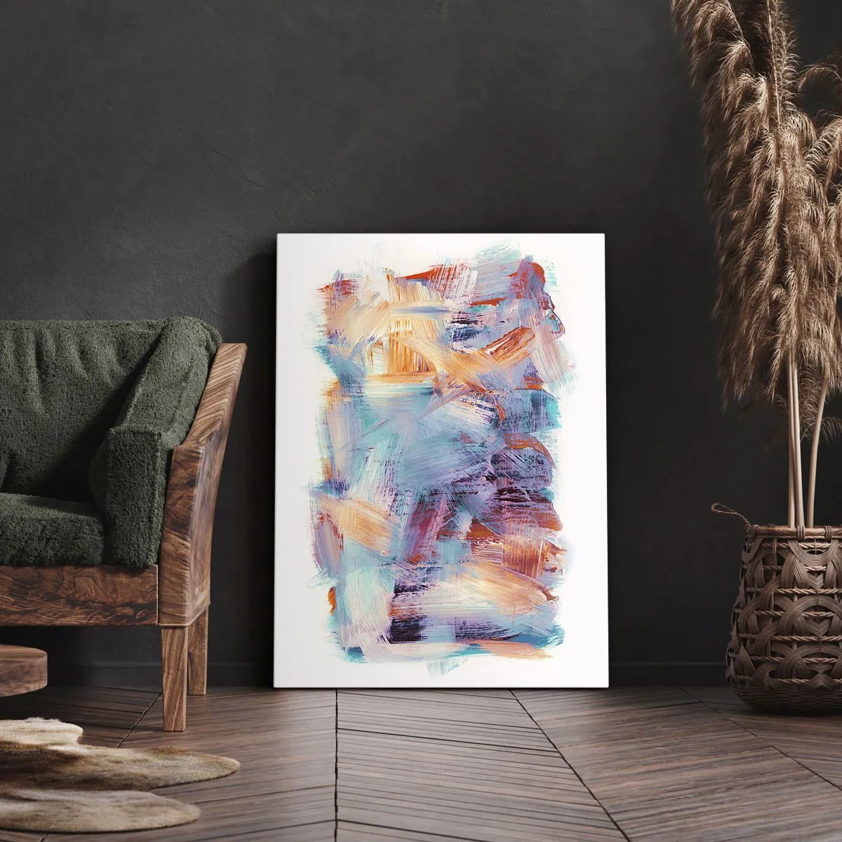 Cuadro sobre lienzo - Impresión de Imagen - Colorido desorden - 65x120 cm