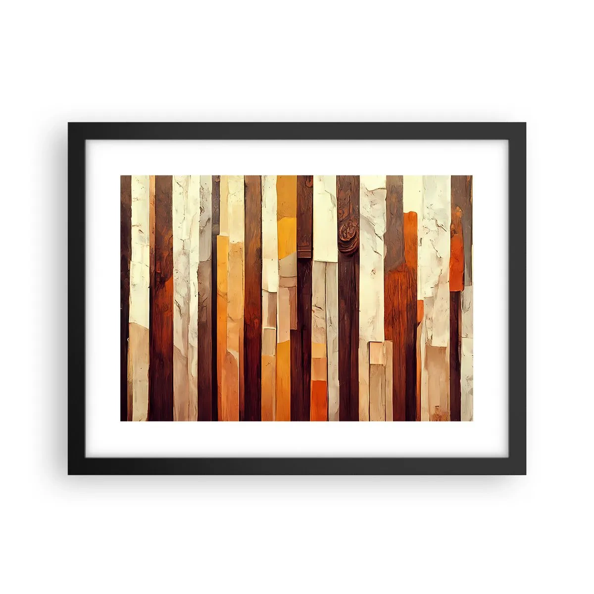 Póster en marco negro - Himno de los árboles del bosque - 40x30 cm