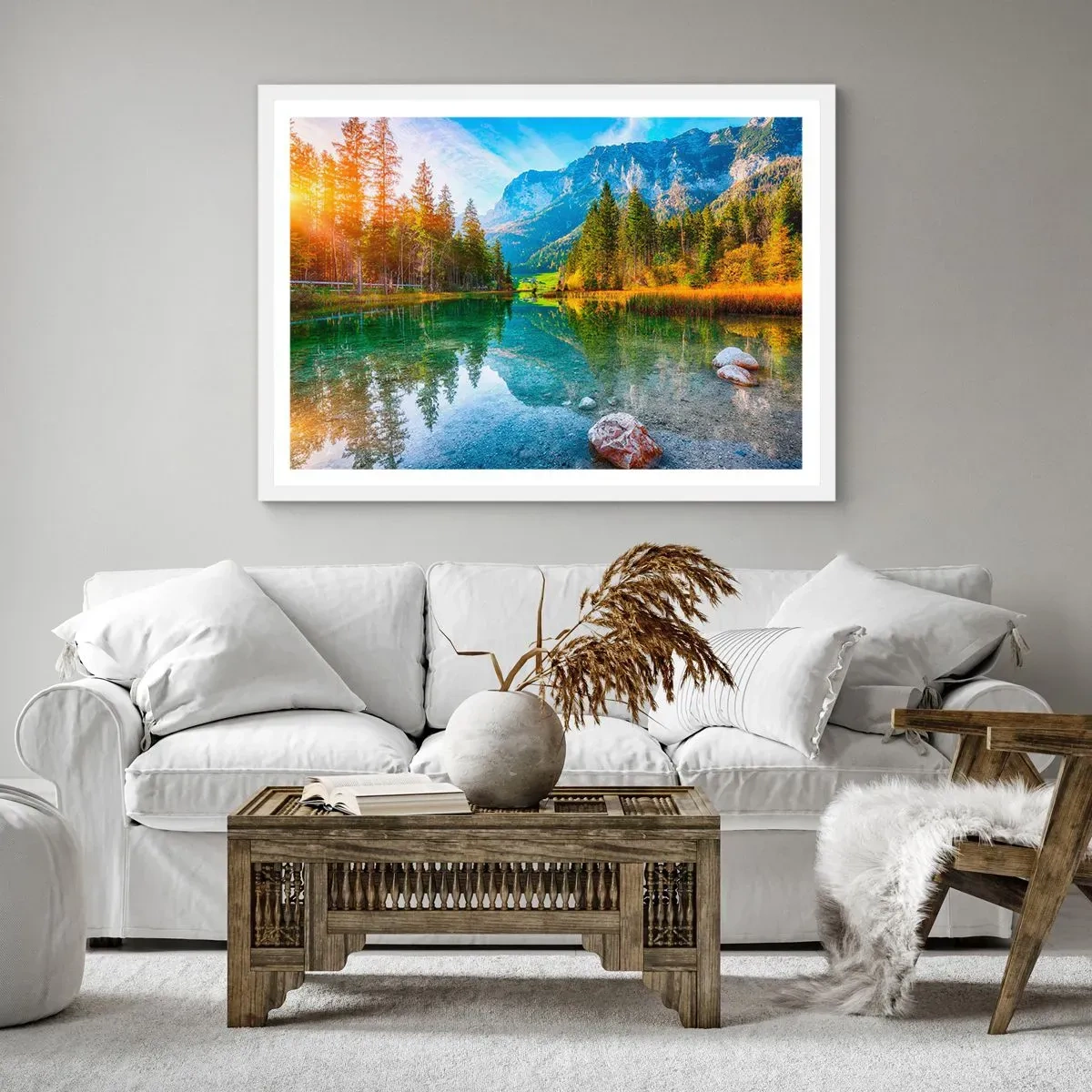Póster en marco blanco - La dulzura del otoño - 100x70 cm