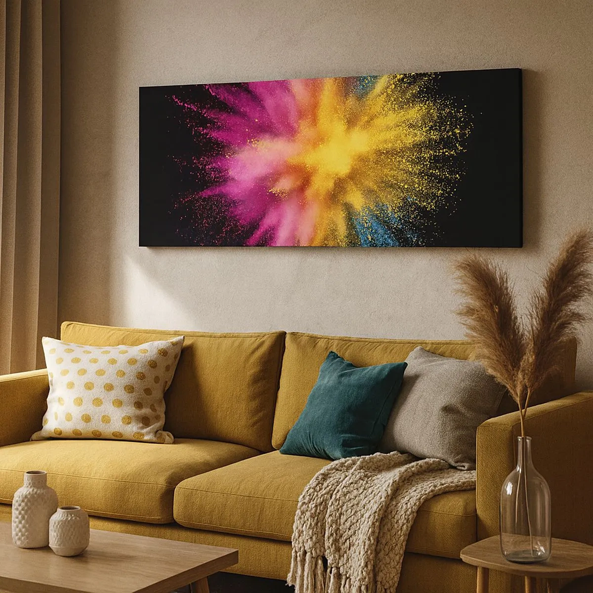 Cuadro sobre lienzo - Impresión de Imagen - El nacimiento de los colores - 100x40 cm