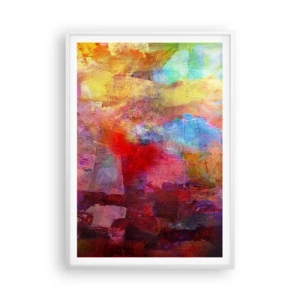 Póster en marco blanco - Mira dentro del arco iris - 70x100 cm