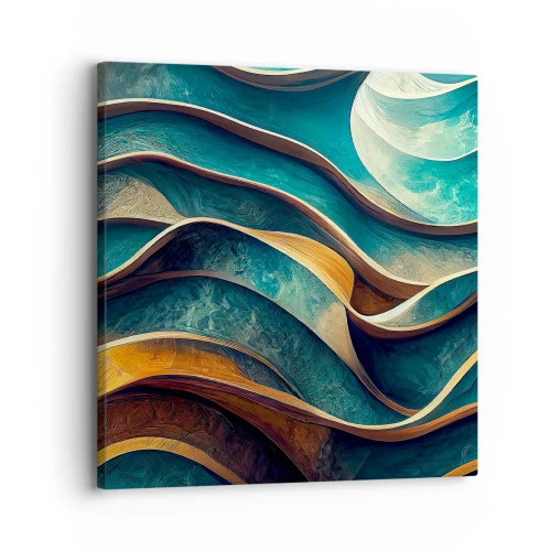 Cuadro sobre lienzo - Impresión de Imagen - Meandros de azul - 30x30 cm