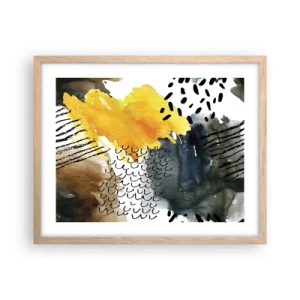 Póster en marco roble claro - Reunión de los elementos - 50x40 cm