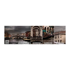 Muestra de fotomural Premium Canvas - Promesa de una velada veneciana - Ciudad, Venecia, Puente - 100x30 cm