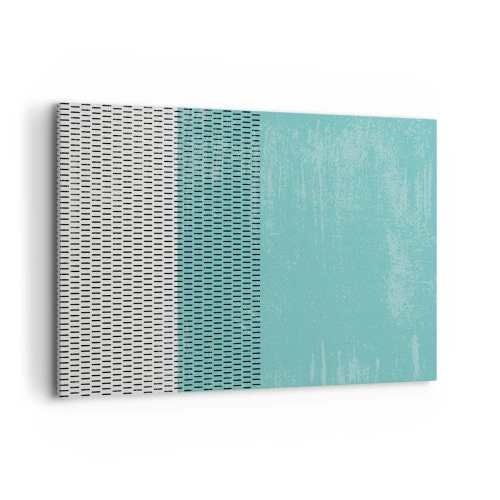 Cuadro sobre lienzo - Impresión de Imagen - Composición geométrica con turquesa y líneas. - 120x80cm - Composición equilibrada - Decoración de pared moderna para salón y dormitorio ARTTOR