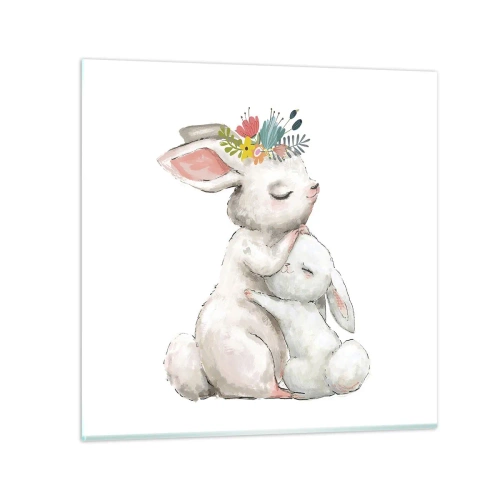 Cuadro sobre vidrio - Impresiones sobre Vidrio - En ningún lugar mejor que con mamá - 50x50 cm