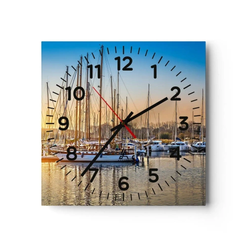 Reloj de pared - Reloj de vidrio - El viento debe dormir también - 30x30 cm