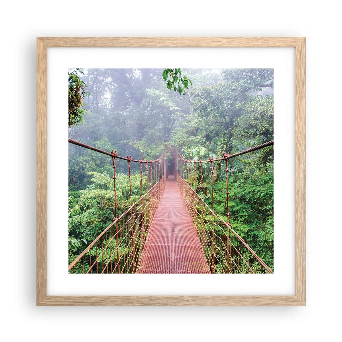 Póster en marco roble claro - Suspendido sobre las copas - 40x40 cm