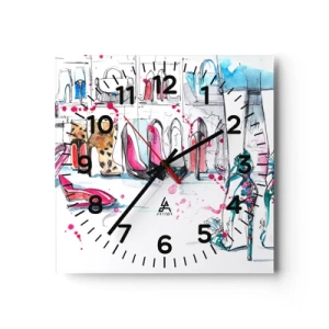 Reloj de pared - Reloj de vidrio - Ábrete, sésamo - 30x30 cm
