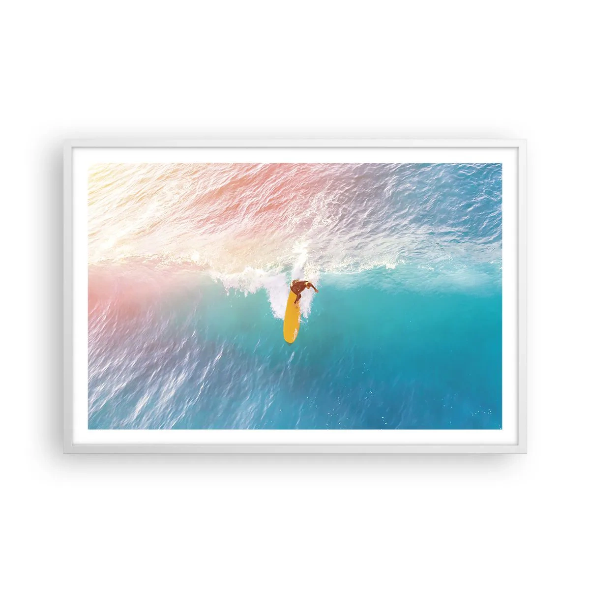 Póster en marco blanco - Jinete del océano - 91x61 cm