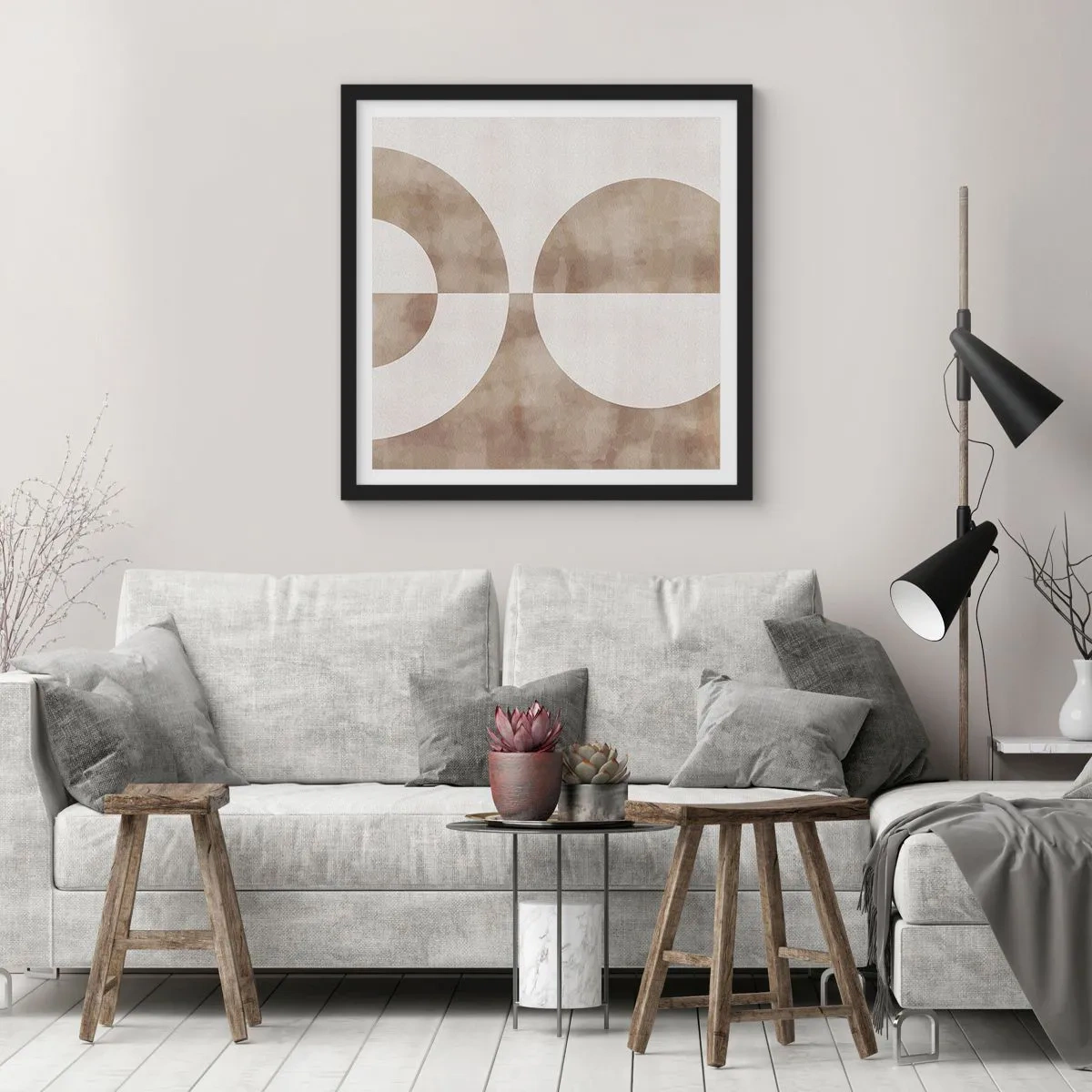 Póster en marco negro - Similitudes y diferencias - 30x30 cm