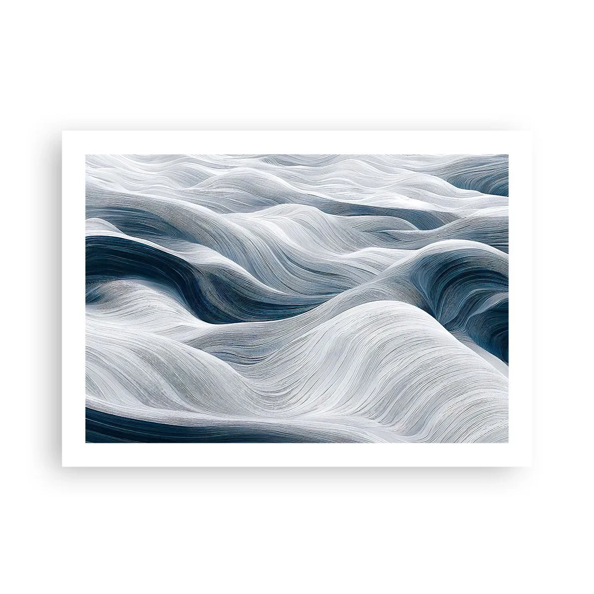 Póster - Olas blancas y azules - 70x50 cm