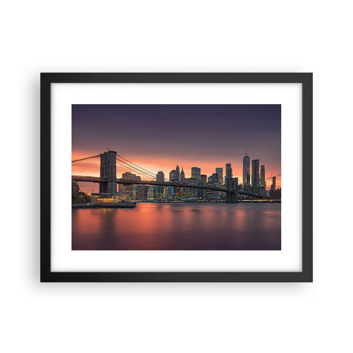 Póster en marco negro - Ahogado en el silencio lila - 40x30 cm