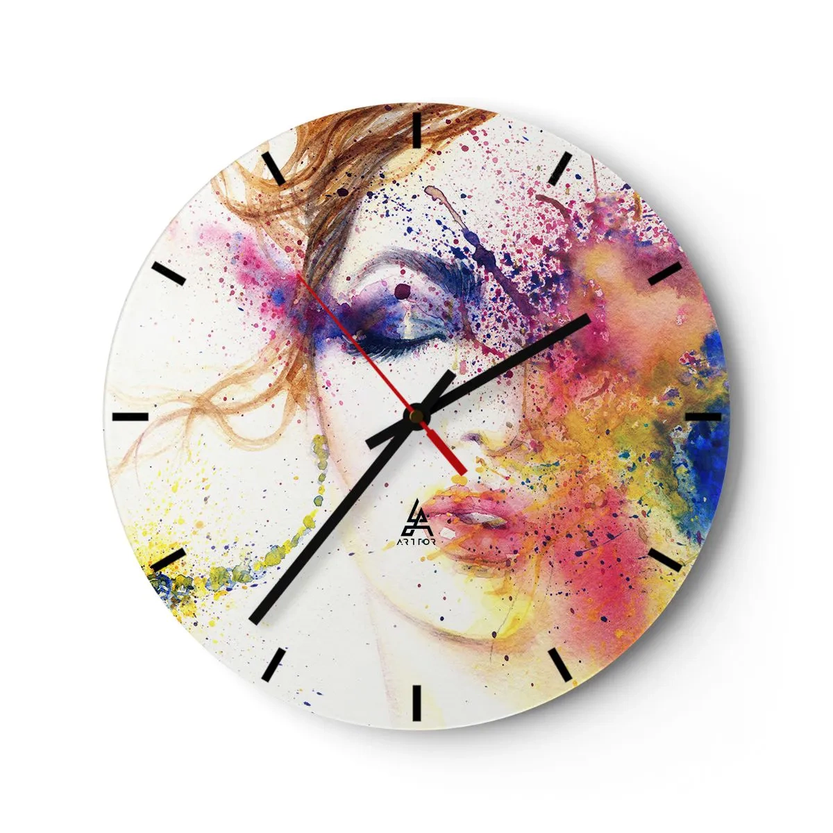 Reloj de pared - Reloj de vidrio - Vértigo del arco iris - 40x40 cm