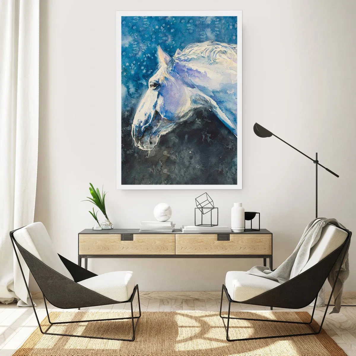 Póster - Retrato en un resplandor azul - 61x91 cm