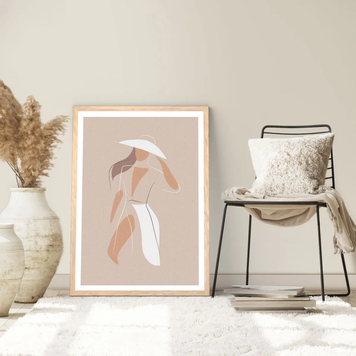 Póster en marco roble claro - La moda es alegría - 50x70 cm