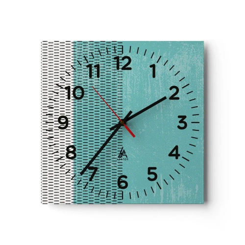 Reloj de pared - Reloj de vidrio - Composición equilibrada - 40x40 cm