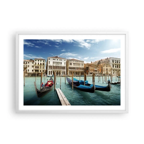 Póster en marco blanco - Palacios en azul - 70x50 cm