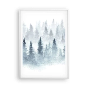 Póster en marco blanco - Envuelto en la niebla - 70x100 cm