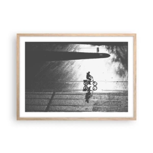 Póster en marco roble claro - Adelante, a través de la ciudad - 70x50 cm