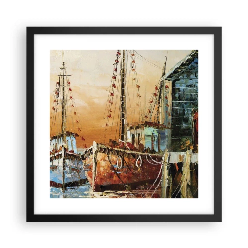 Póster en marco negro - Regreso pacífico - 40x40 cm