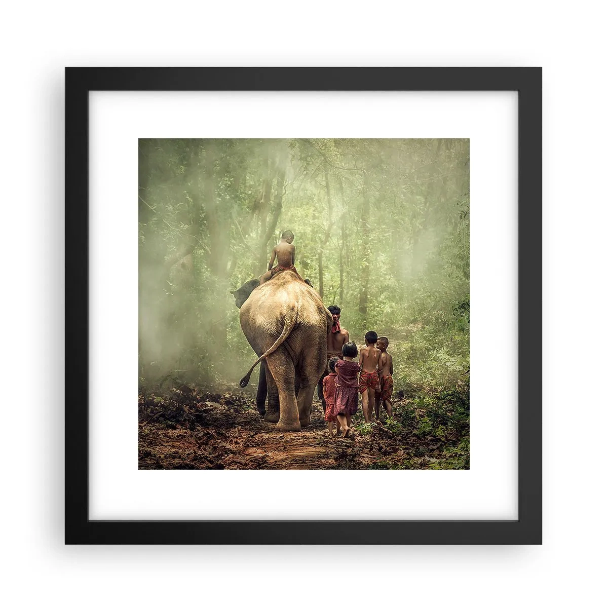 Póster en marco negro - El nuevo libro de la selva - 30x30 cm
