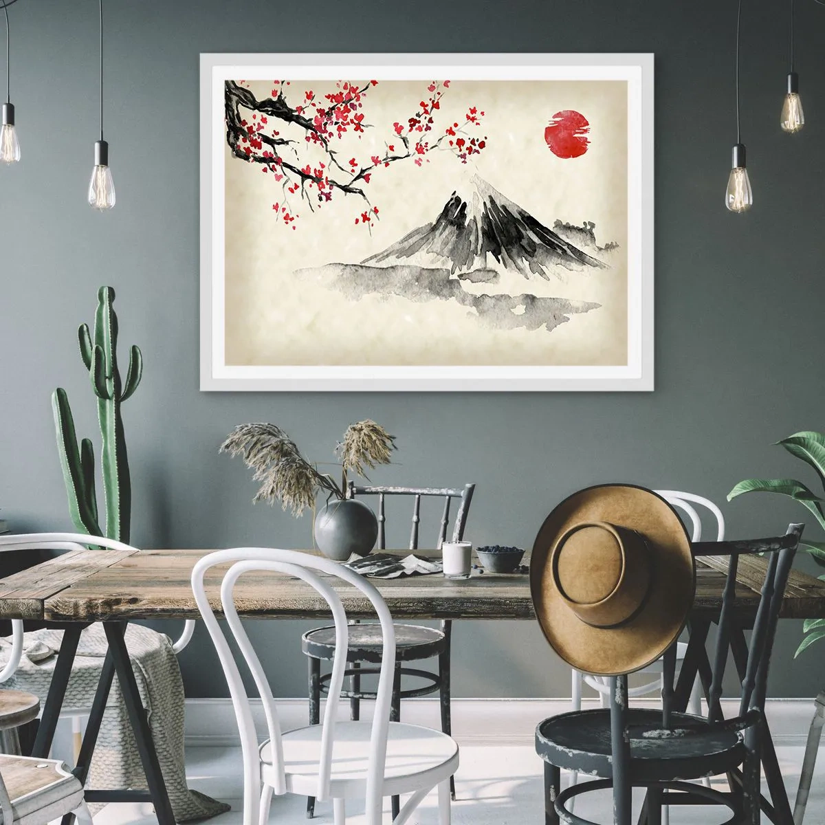 Póster en marco blanco - Enamórate de Japón - 50x40 cm