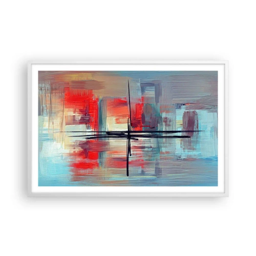 Póster en marco blanco - Paisaje en una dimensión desconocida - 91x61 cm
