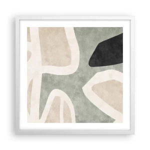 Póster en marco blanco - Composición con un toque negro - 50x50 cm