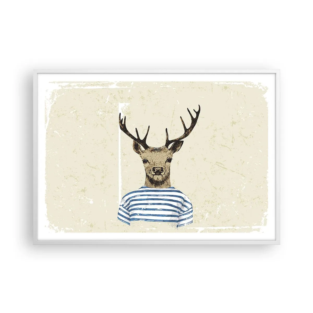 Póster en marco blanco - Porque me gustan las camisas de rayas - 100x70 cm