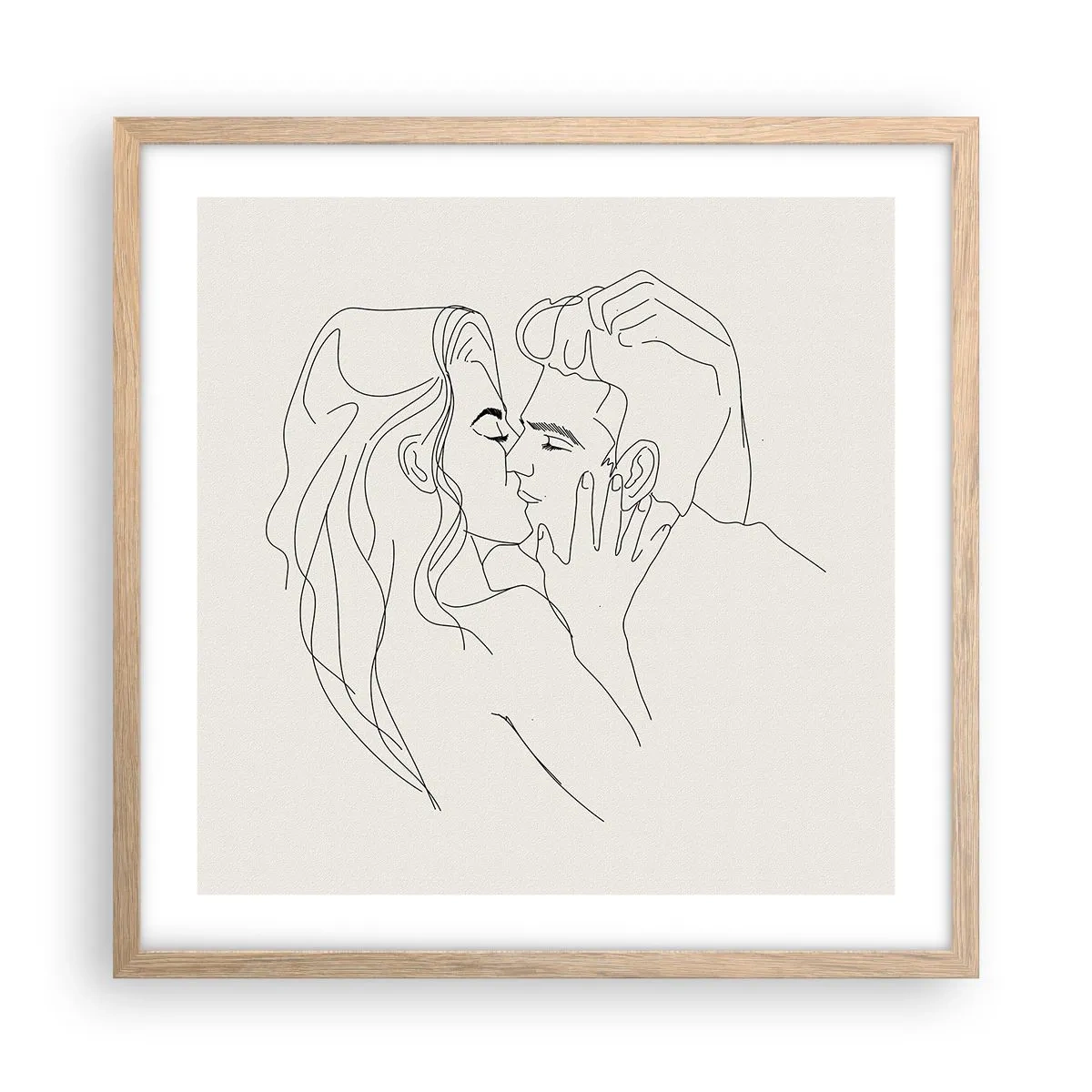 Póster en marco roble claro - Unión y sentimiento - 50x50 cm