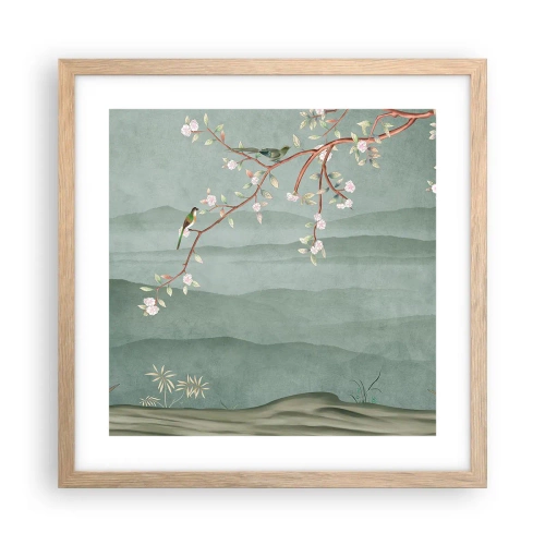 Póster en marco roble claro - Primavera, ah, eres tú - 40x40 cm