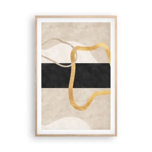 Póster en marco roble claro - Formas en bucle - 61x91 cm