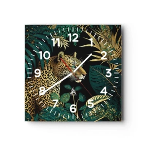 Reloj de pared - Reloj de vidrio - El anfitrión en la jungla - 40x40 cm