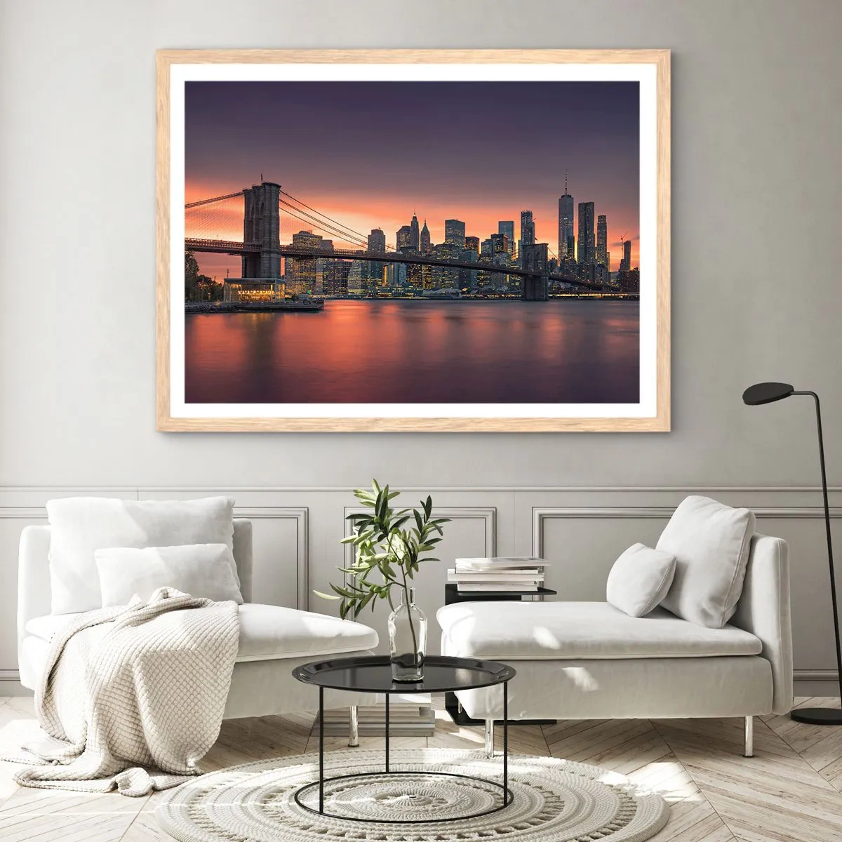 Póster en marco roble claro - Ahogado en el silencio lila - 40x30 cm