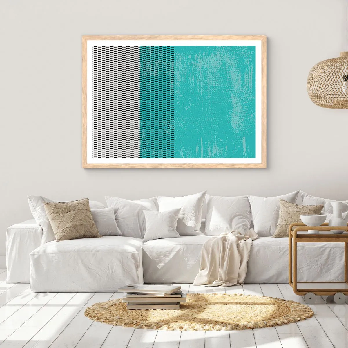 Póster en marco roble claro - Composición equilibrada - 91x61 cm