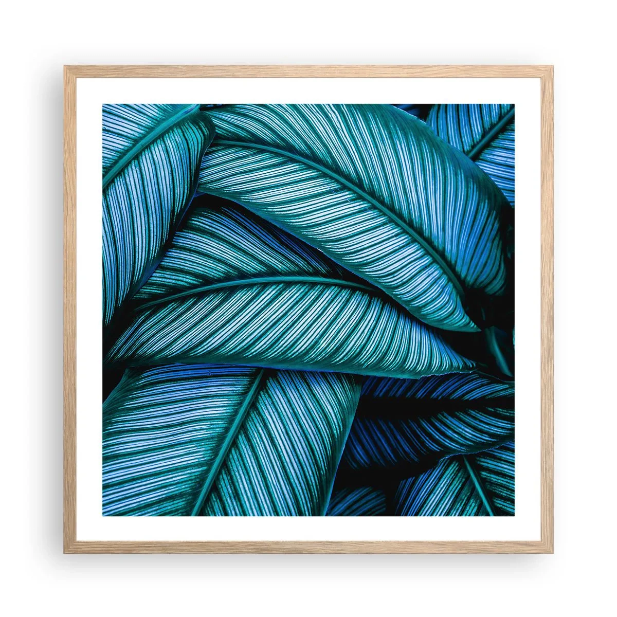 Póster en marco roble claro - Líneas de vida - 60x60 cm