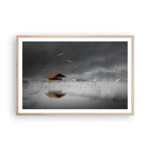 Póster en marco roble claro - Resguardo de la lluvia - 91x61 cm