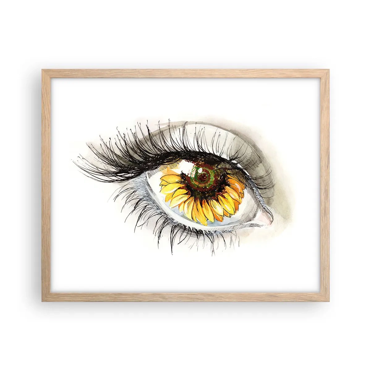 Póster en marco roble claro - Un aspecto tan caluroso como el verano - 50x40 cm