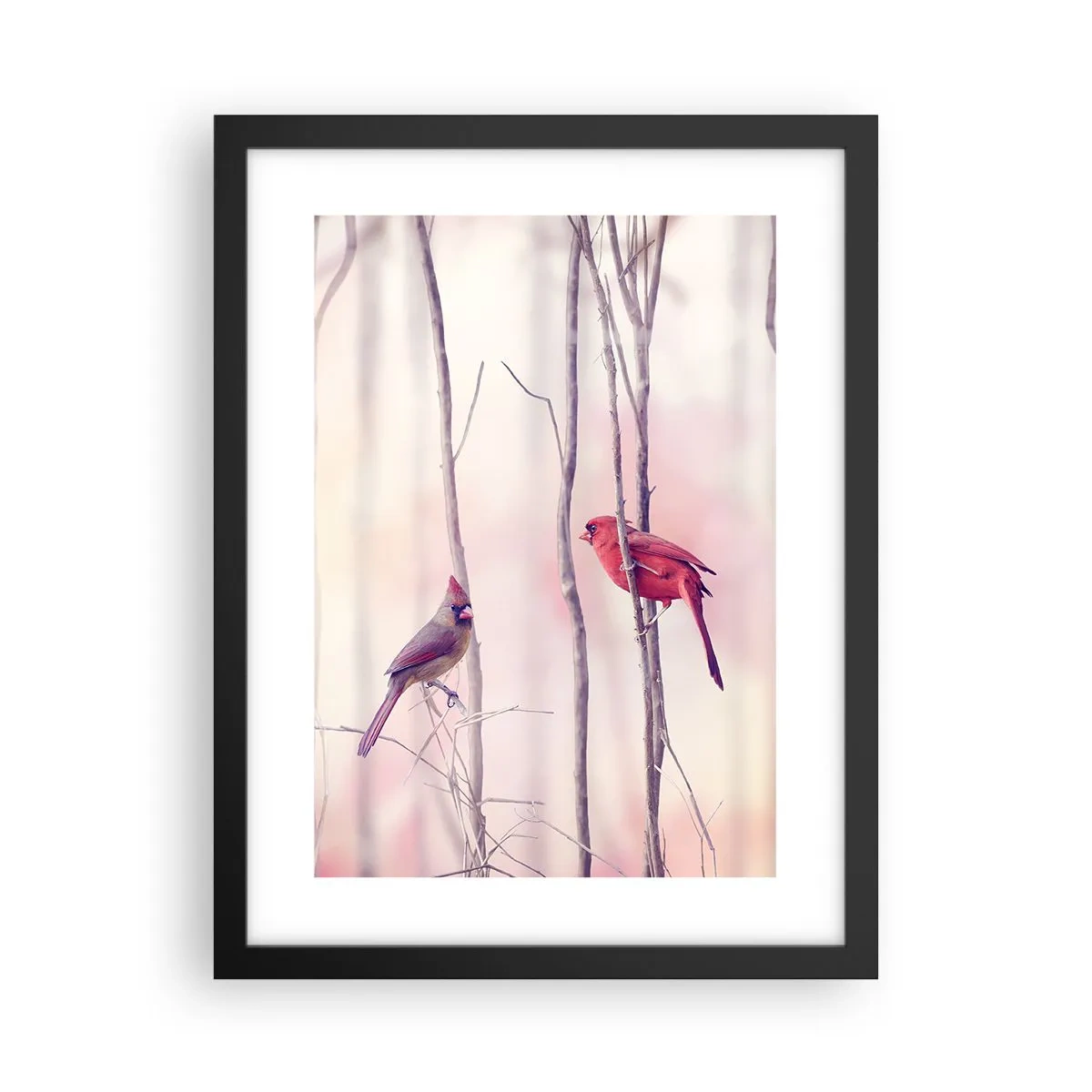 Póster en marco negro - Historia de un bosque rosa - 30x40 cm