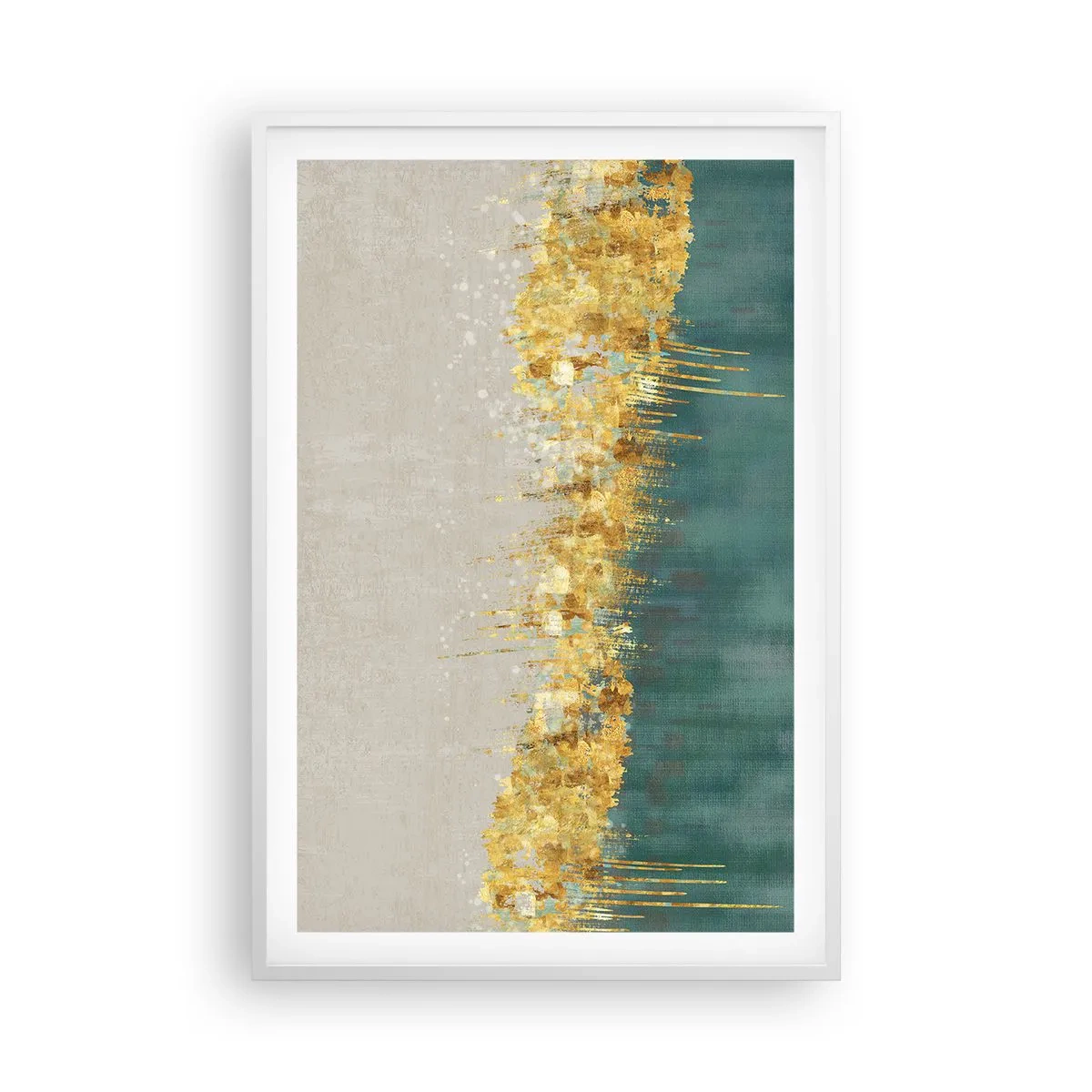 Póster en marco blanco - La frontera dorada - 61x91 cm